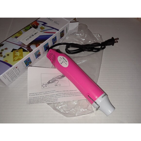Heat Gun Hand Held Corded Craft Tool Pink - Picture 1 of 7